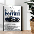 The Classic Ferrari 250gt 1963 - wall art