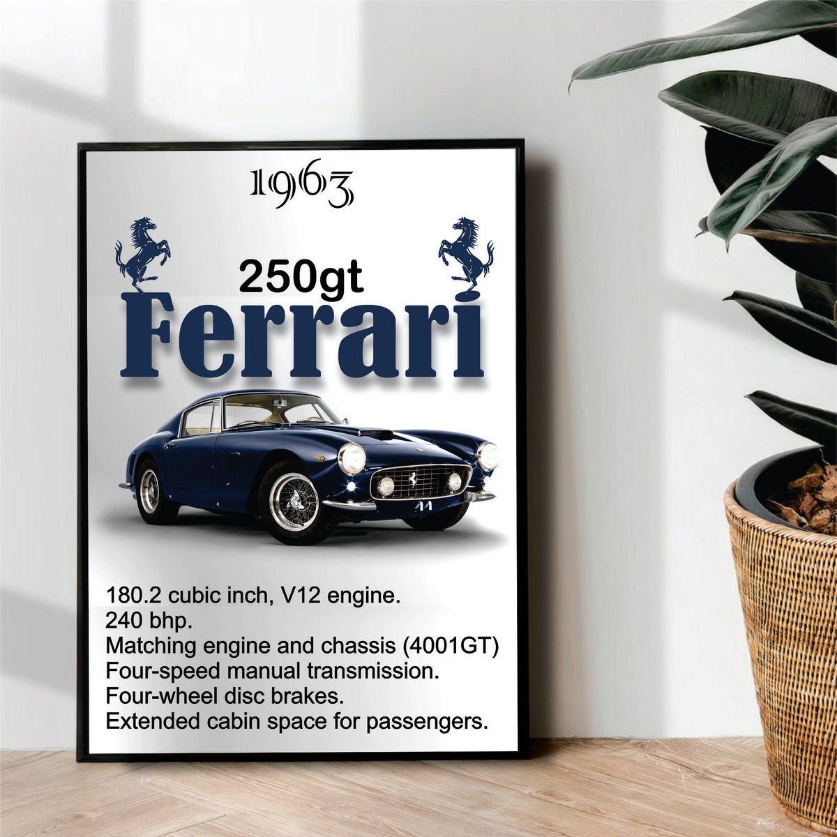 The Classic Ferrari 250gt 1963 - wall art