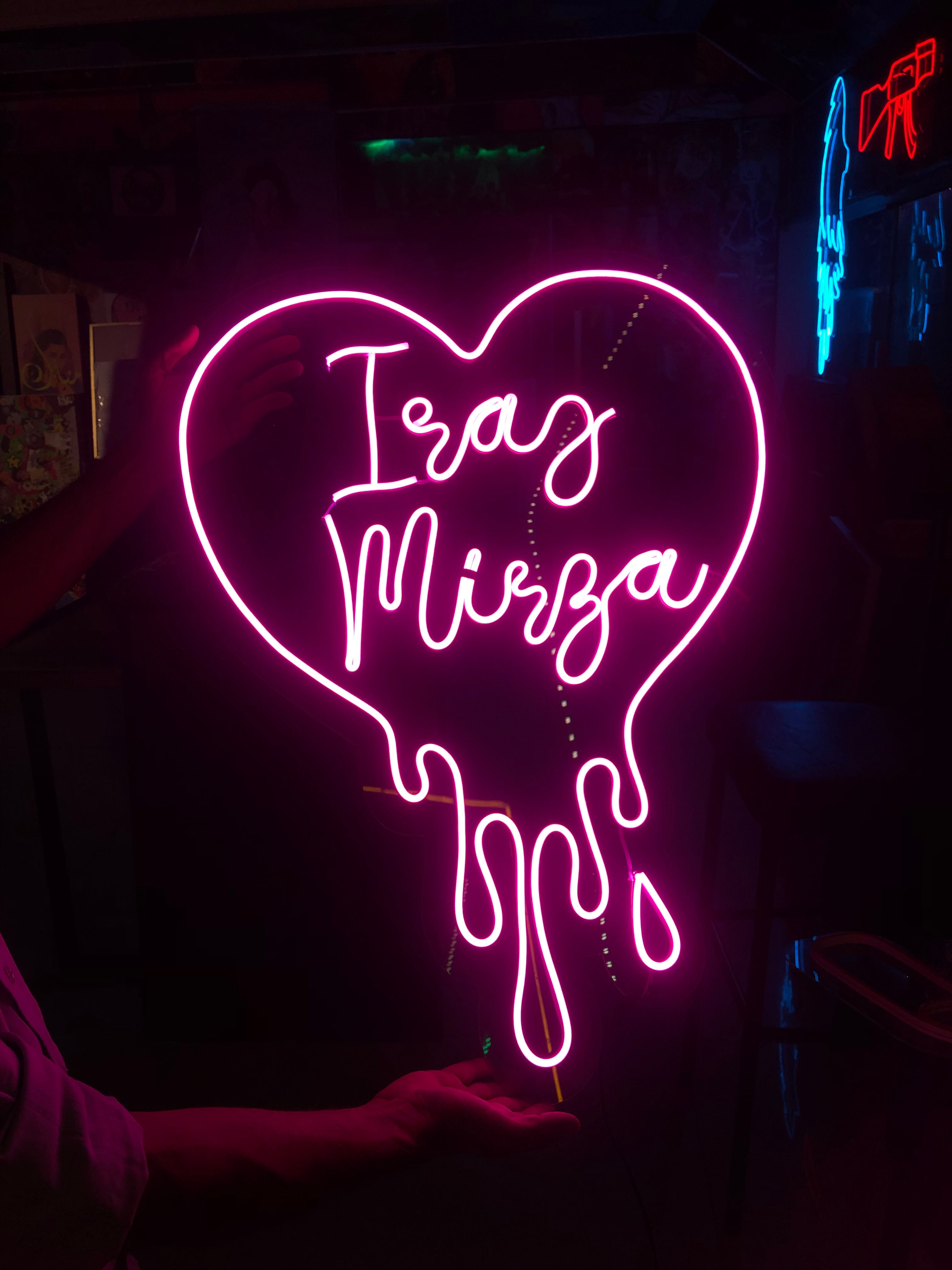 dripping heart (with name)  Neon Sign
