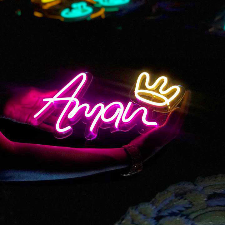 Custom Name Neon with crown or heart