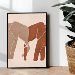 Aggressive Elephants Abstract Art - wall art