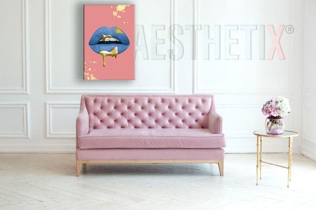 Gold Drip Lips Pink