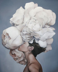 Girl with the burden of flowers