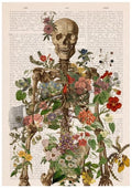 Retro skull with flowers